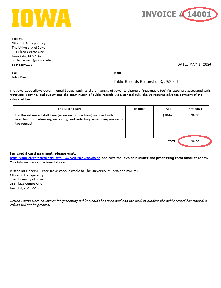 invoice sample